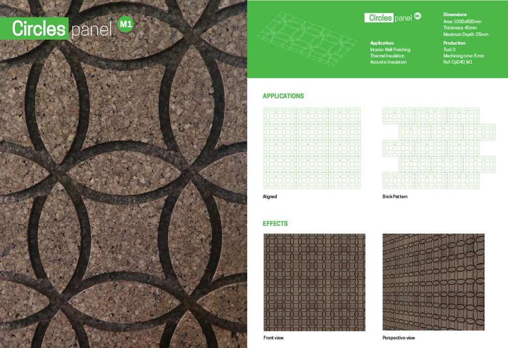 Amorim MDFacade CIRCLES M1 - Decoratieve Kurkpanelen - 40mm - 1m2