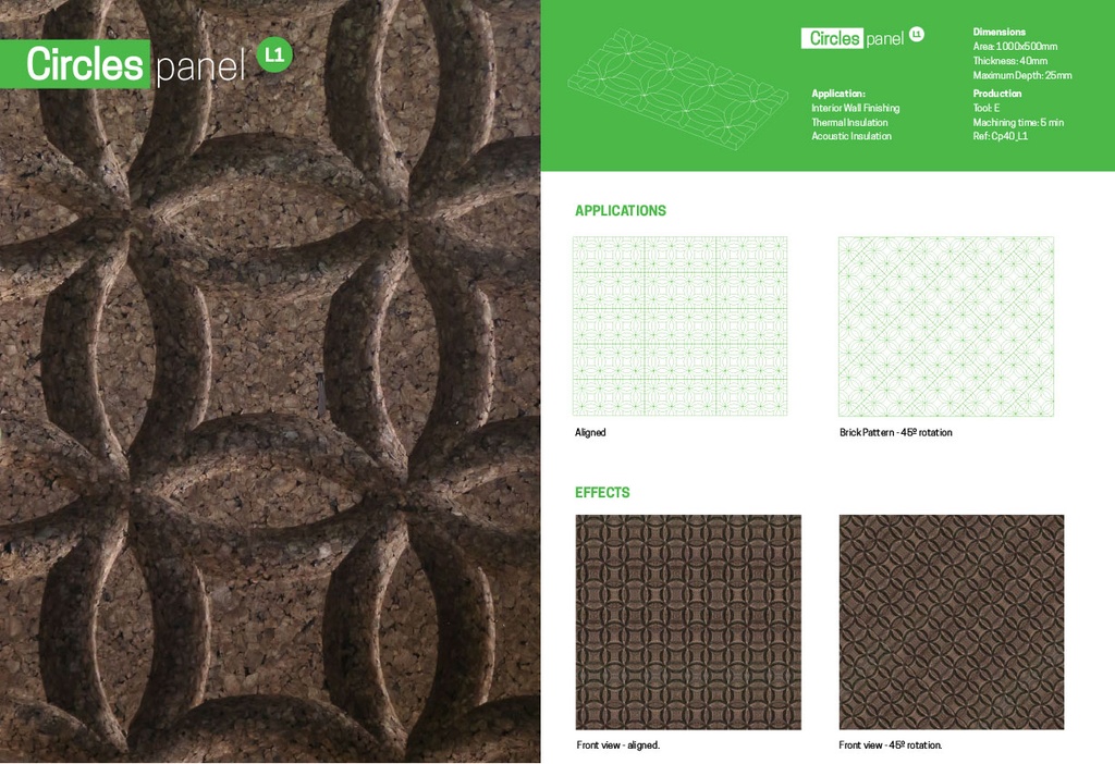 Amorim MDFacade CIRCLES L1 - Decoratieve Kurkpanelen - 40mm - 1m2