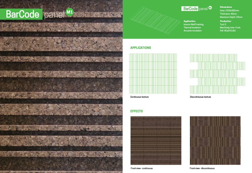 Amorim MDFacade  BARCODE M1- Decoratieve Kurkpanelen - 50mm - 1m2
