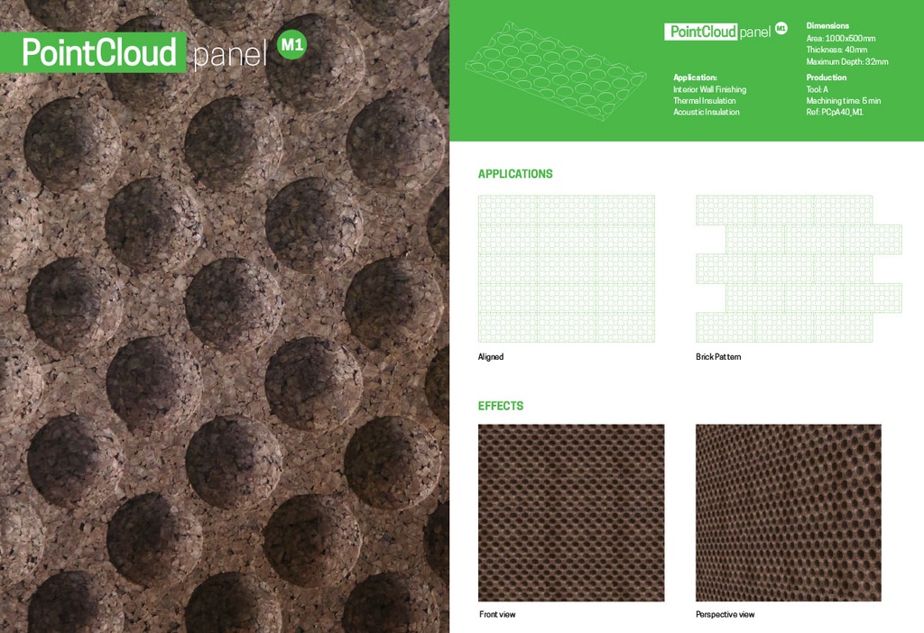 Amorim MDFacade POINTCLOUD M1 - Decoratieve Kurkpanelen - 50mm - 1m2