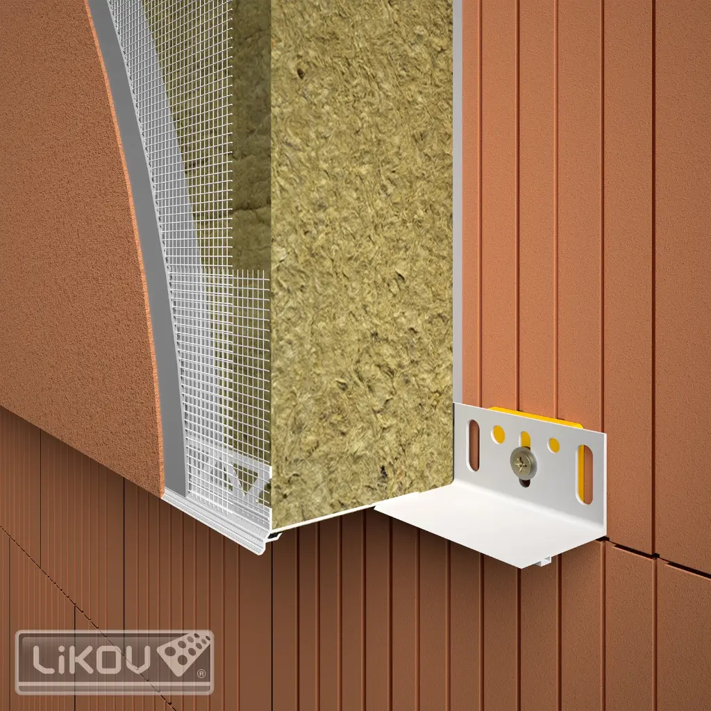 Sokkelprofiel Vario PVC met druiprand en net - 2m - breedte: 140 tot 180mm