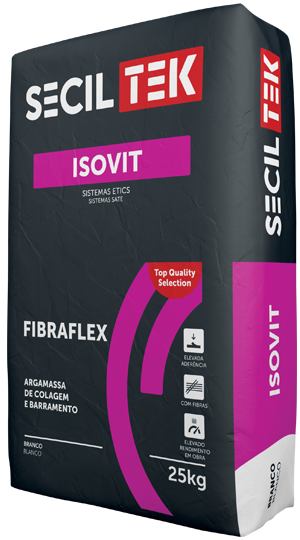 Seciltek Isovit FIBRAFLEX - ETICS vezelversterkte kleefmortel - wit cement - 25kg (60)