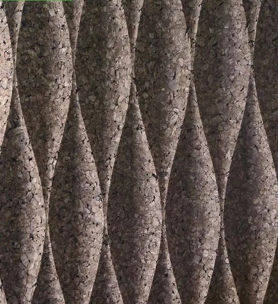 DesignCork MDFacade WAVE M1 - Panneaux décoratifs en liège - 40 mm - 0,5 m2