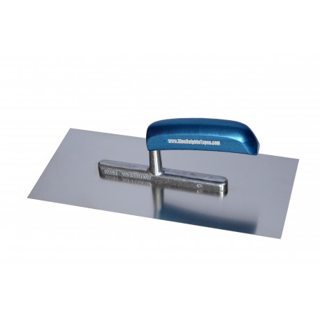 Truelle de plâtrage pour loisirs - manche en bois - acier inoxydable - 280 mm x 130 mm