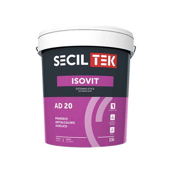 Seciltek Isovit AD 20 - Apprêt REV pour enduit de construction - COLORÉ - 15 litres (33)