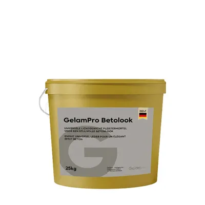 GelamPro Betolook 25kg – Universele Lichtgewicht Pleistermortel voor Betonlook – Wit Cement – Binnen & Buiten