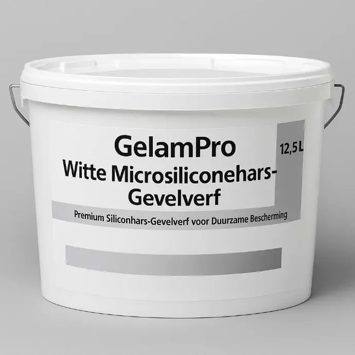 Peinture pour façades GelamPro White à base de résine microsilicone, 12,5 l – Peinture haut de gamme hydrofuge et élastique pour façades, enduits décoratifs et liège projeté [32]
