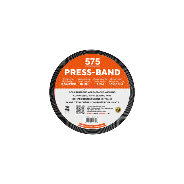 SEAL-IT® 575 PRESS-BAND 15x2mm – Bande d’étanchéité durable et compribande pour joints étanches à la pluie - 12,5m