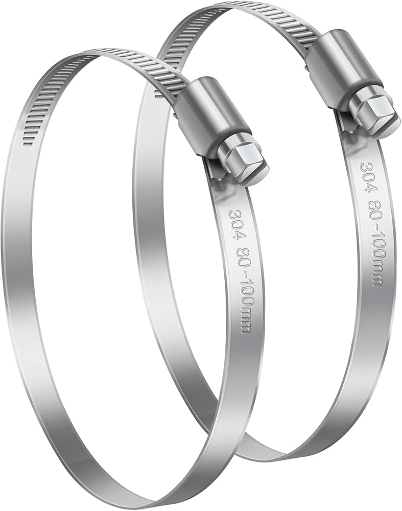 Collier de serrage pour évacuation temporaire des eaux pluviales – Ø 80-100 mm – Galvanisé (sachet de 10 pièces)