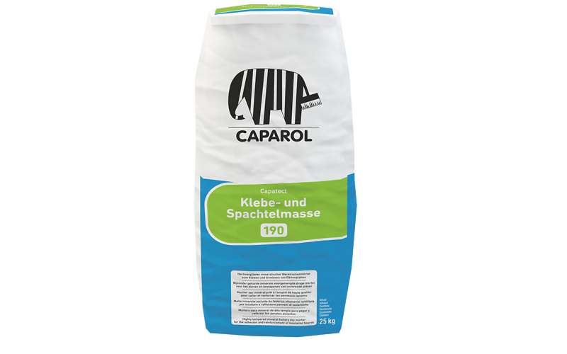 Caparol Capatect 190 Gris – Mortier Minéral de Collage et d'Armature pour Systèmes ITE - gris - 25kg [48]