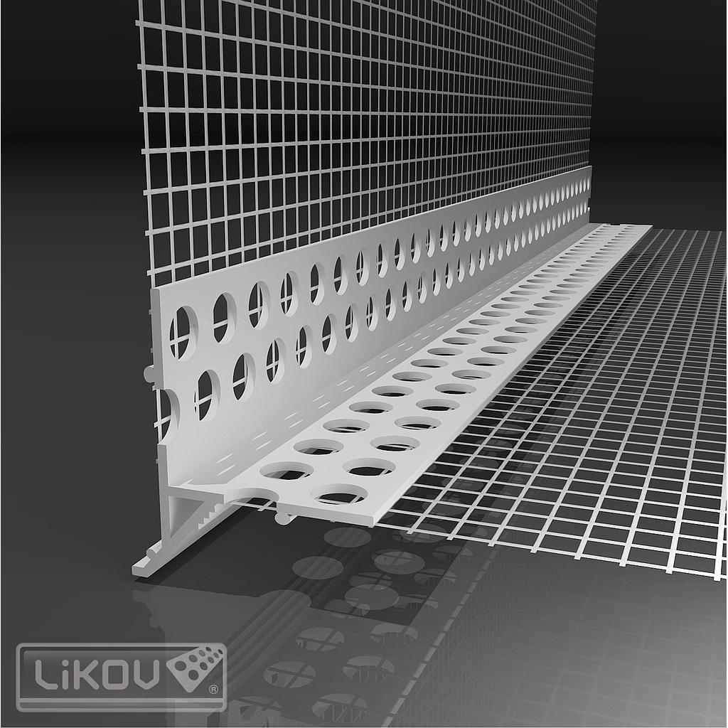 Profilé d'angle de gouttière avec treillis - PVC - 62,5 m [25 x 2,5 m]