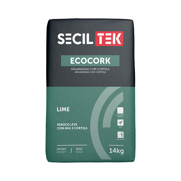 Seciltek ECOCORK LIME - mortier d'isolation - chaux avec liège - 14kg (66)