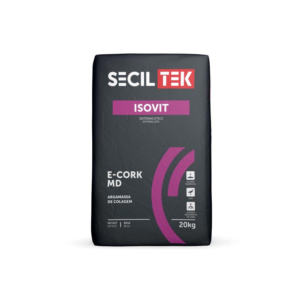 SecilTek Isovit E-CORK MD - kleefmortel voor MDFacade decoratieve kurk - 20kg (60)
