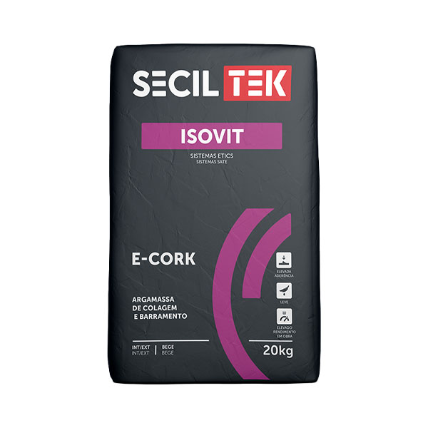 Seciltek Isovit E-CORK MD - mortier-colle pour liège décoratif MDFacade - 20kg (60)