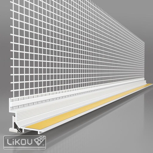 [LS3-400] 3D Raam-dagkantprofiel met lip en net - PVC - 8mm - 60m [25x2,4m]