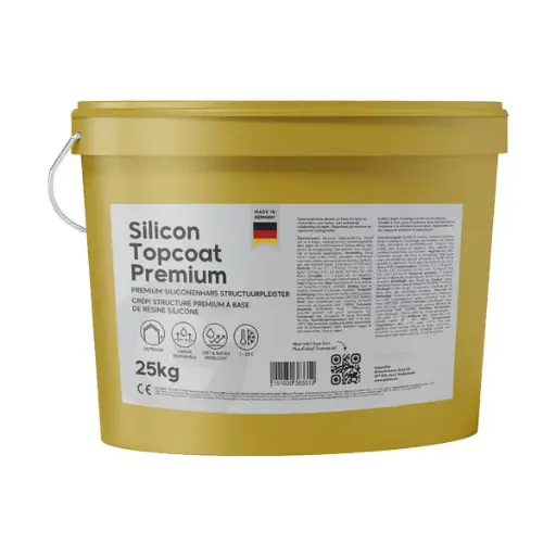 GelamPro Silicon Topcoat PREMIUM – Spachtelputz & Siliconenhars Structuurpleister 1,5 mm Crépi voor Buiten (24) - 25kg