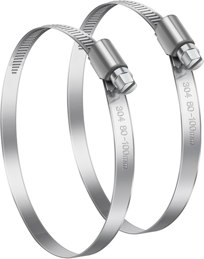 Collier de serrage pour évacuation temporaire des eaux pluviales – Ø 80-100 mm – Galvanisé (sachet de 10 pièces)