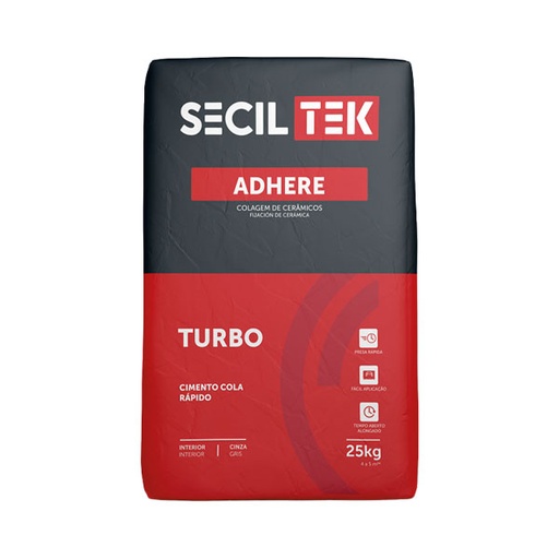 Seciltek ADHERE TURBO - Colle en poudre à prise rapide - praticable après 6 heures - GRIS - 25 kg (60)