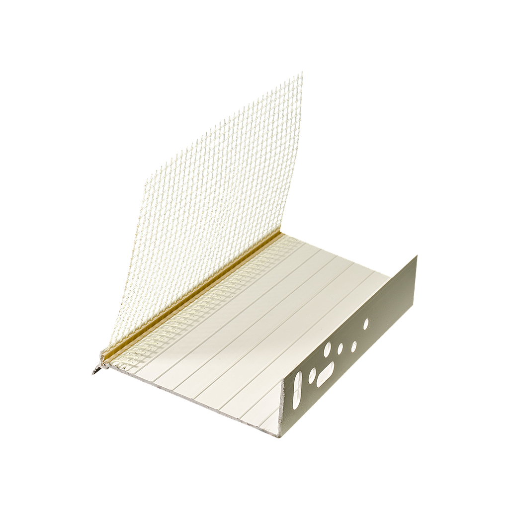 Profilé de base en PVC avec gouttière et filet - 10 x 2m (20m)