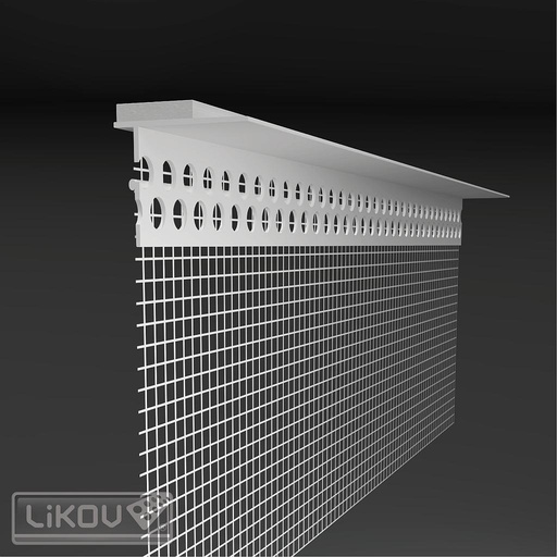 [LX-LPE] Vensterbankprofiel met net - PVC - 2m (1 stuk - enkel afhaling)