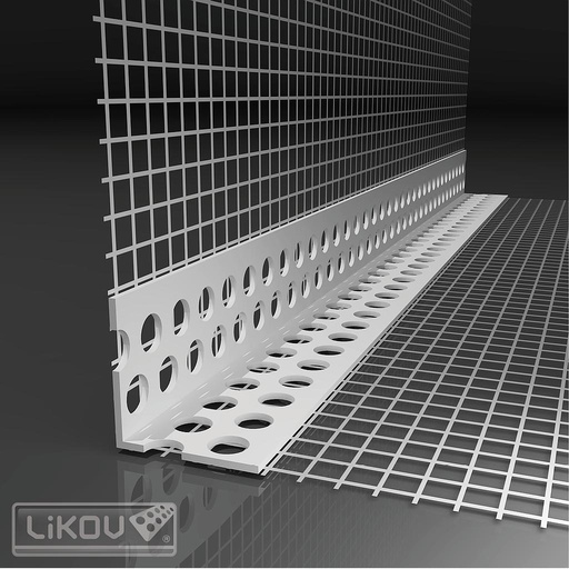 [LK PVC] Hoekprofiel met Glasvezel | Net - PVC - 80mm x 120mm - 125m [50x2,5m]