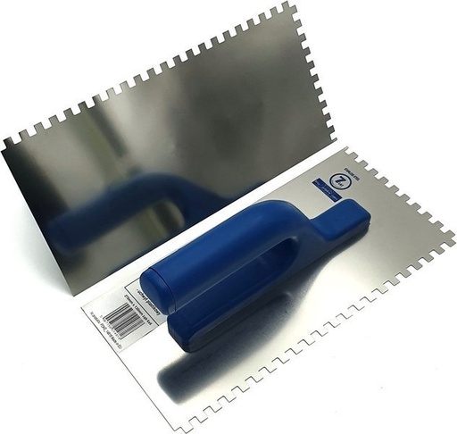 Truelle dentelée / truelle à colle - Acier inoxydable - 270x130mm