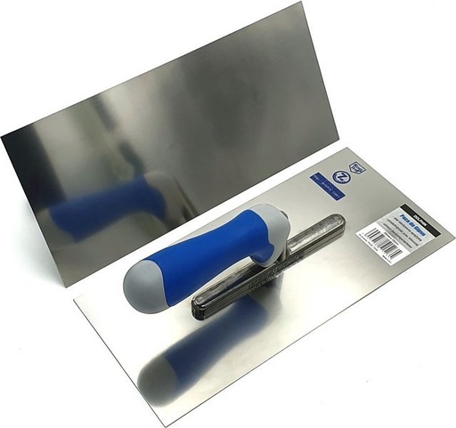 Truelle de plâtrage professionnelle - manche en plastique - acier inoxydable - 280 mm x 130 mm