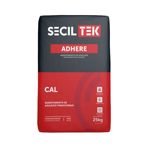 Seciltek ADHERE CAL - Colle et coulis pour carrelage - chaux - 25kg (60)