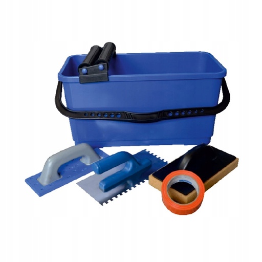 Set complet de carrelage avec seau à joints, spatule à joints, éponge et peigne à colle 8mm