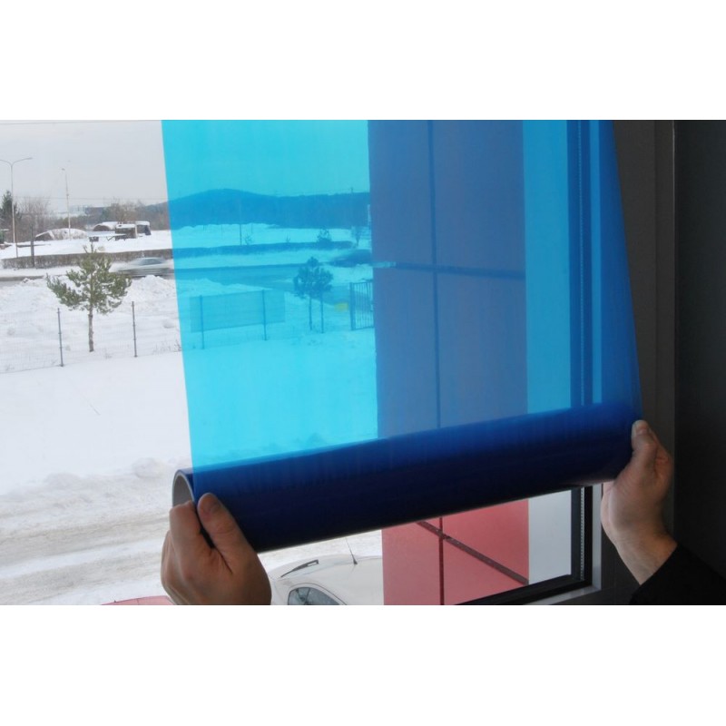 Raam-beschermfolie - zelfklevend - blauw - 600mm x 15m